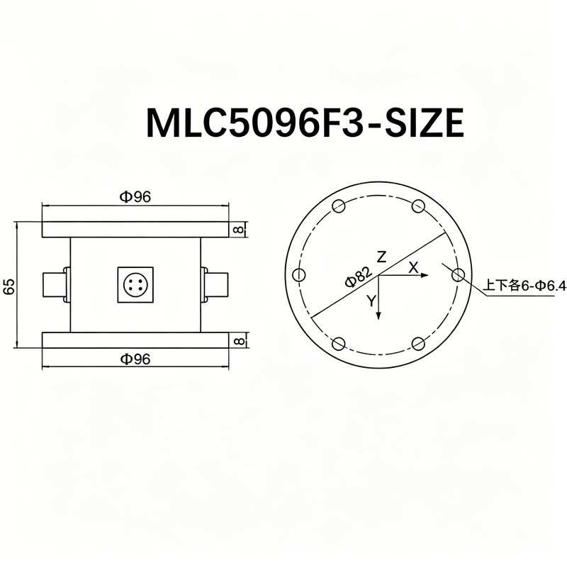 MLC5096F3 圆柱式三分力测力传感器 FxFyMz MLC5096F3 圆柱式三分力测力传感器 FxFyMz