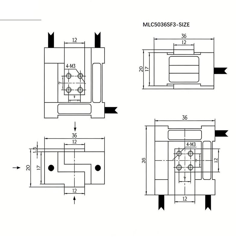 MLC5036F3 矩形三分力测力传感器 FxFyFzMz MLC5036F3 矩形三分力测力传感器 FxFyFzMz