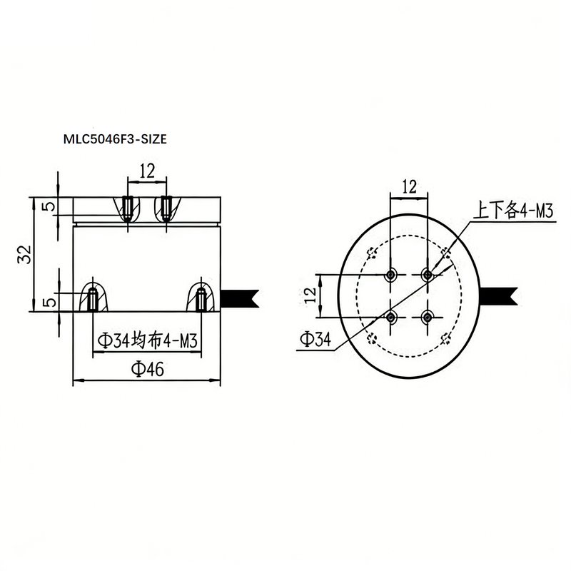 MLC5046F3 三分力测力传感器 MLC5046F3 三分力测力传感器