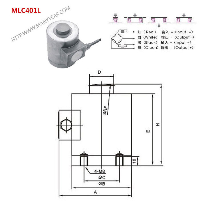 compression force sensor, compression load cell, Hydraulic press force sensor,Large scale range force sensors